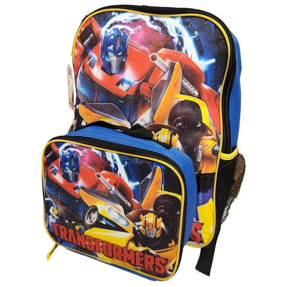 Transformers Full Size 16 Inch Backpack with Detachable Lunch Box 2 pieces set