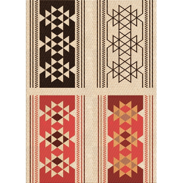 Ahgly Company Machine Washable Indoor Rectangle Transitional Khaki Gold Area Rugs, 7' x 10'