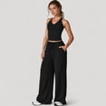 thumbnail image 3 of Women's Cropped Active Tank Top with Built-In Bra and Racerback Design - Large, Black, 3 of 6
