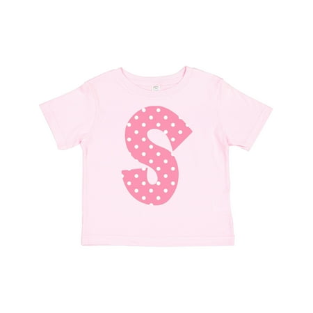 

Inktastic Pink and White Polka Dots Lower Case Letter S Gift Toddler Boy or Toddler Girl T-Shirt