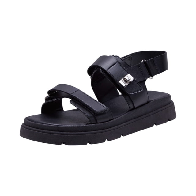 Sandalia Mujer A La Moda Tipo Piel Velcro