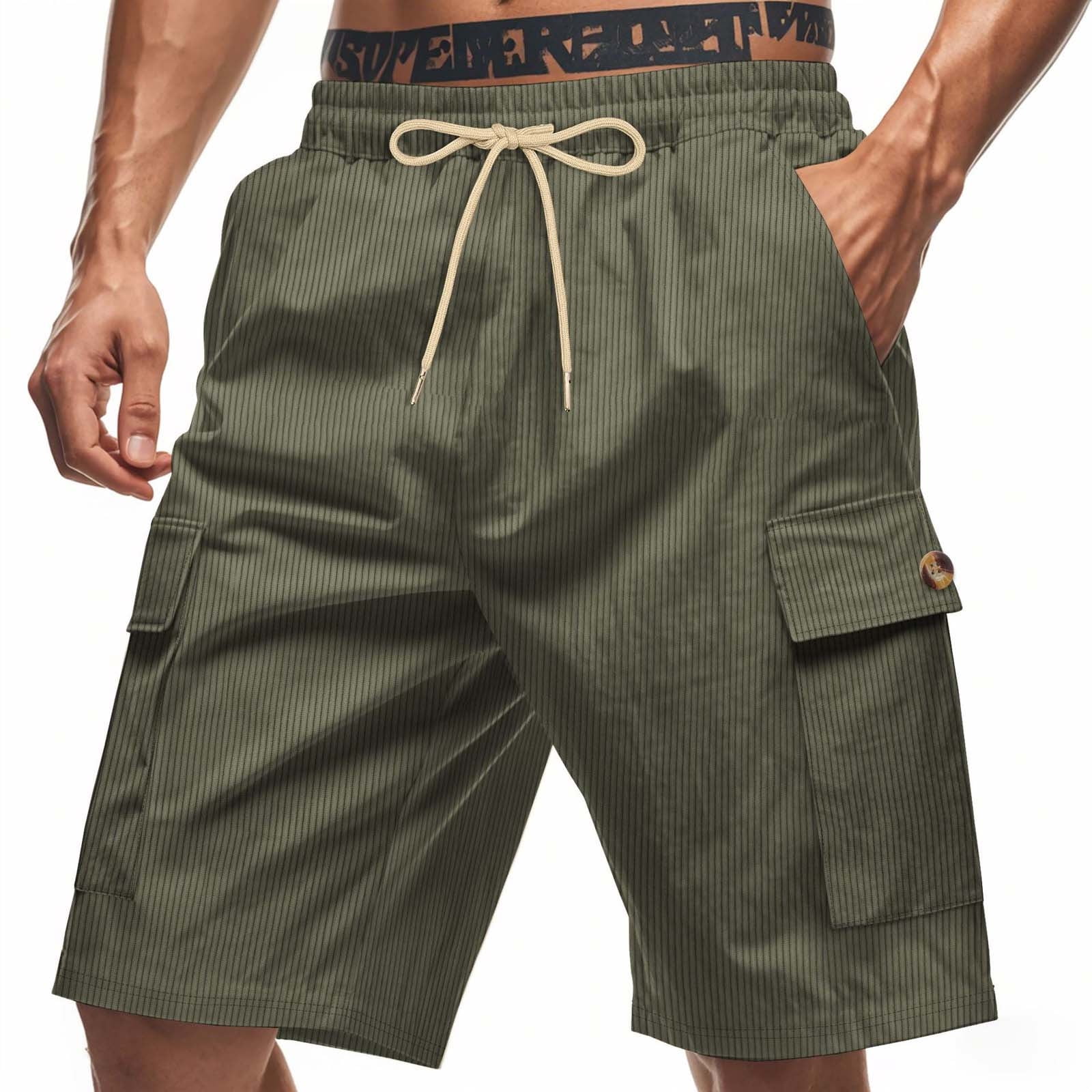 Mgmyaa Shorts Cargo Homme Polyvalents Couleur Unie Multiples
