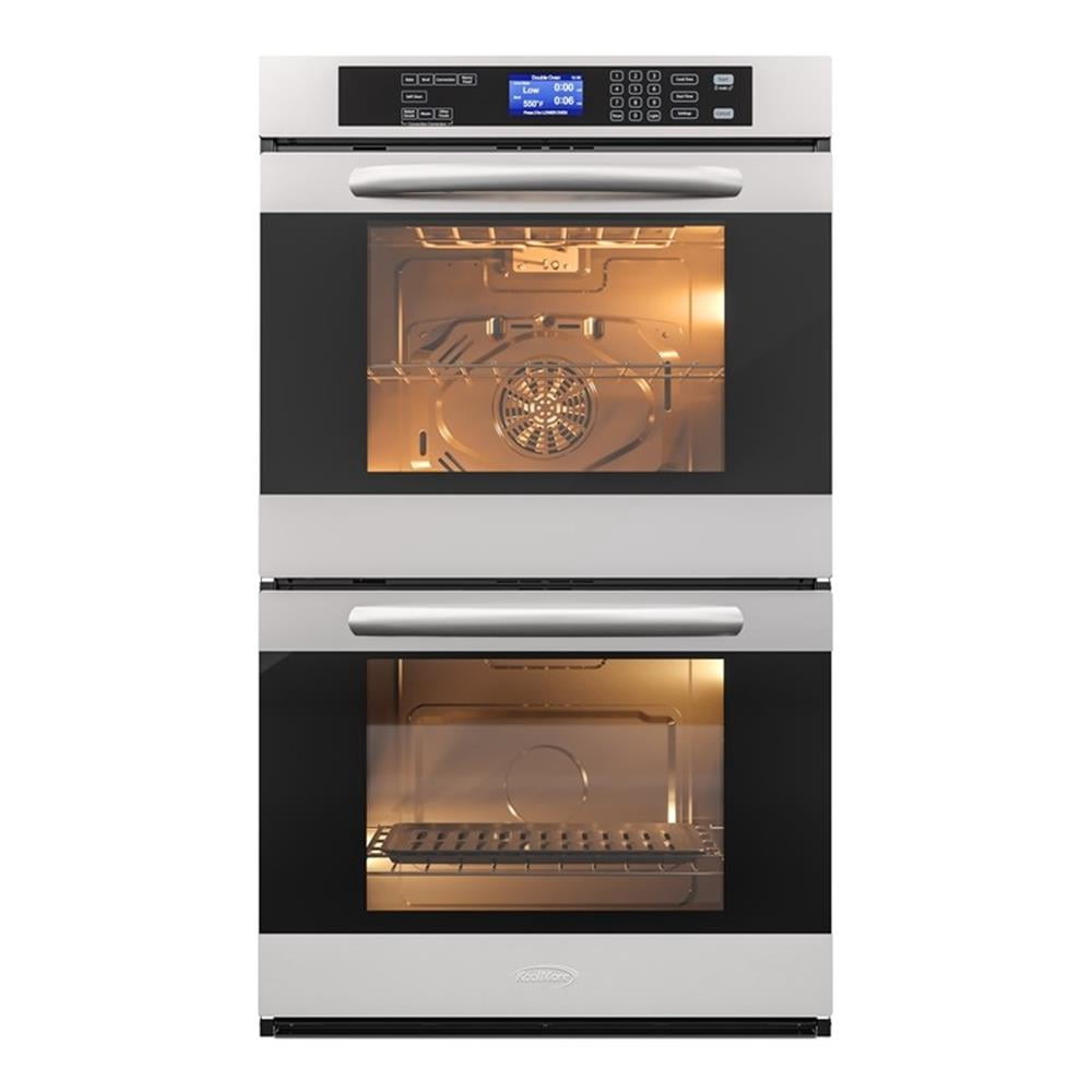 Pemberly Row 5 cu. ft. Stainless-Steel Premium Convection Double-Unit Wall Oven.