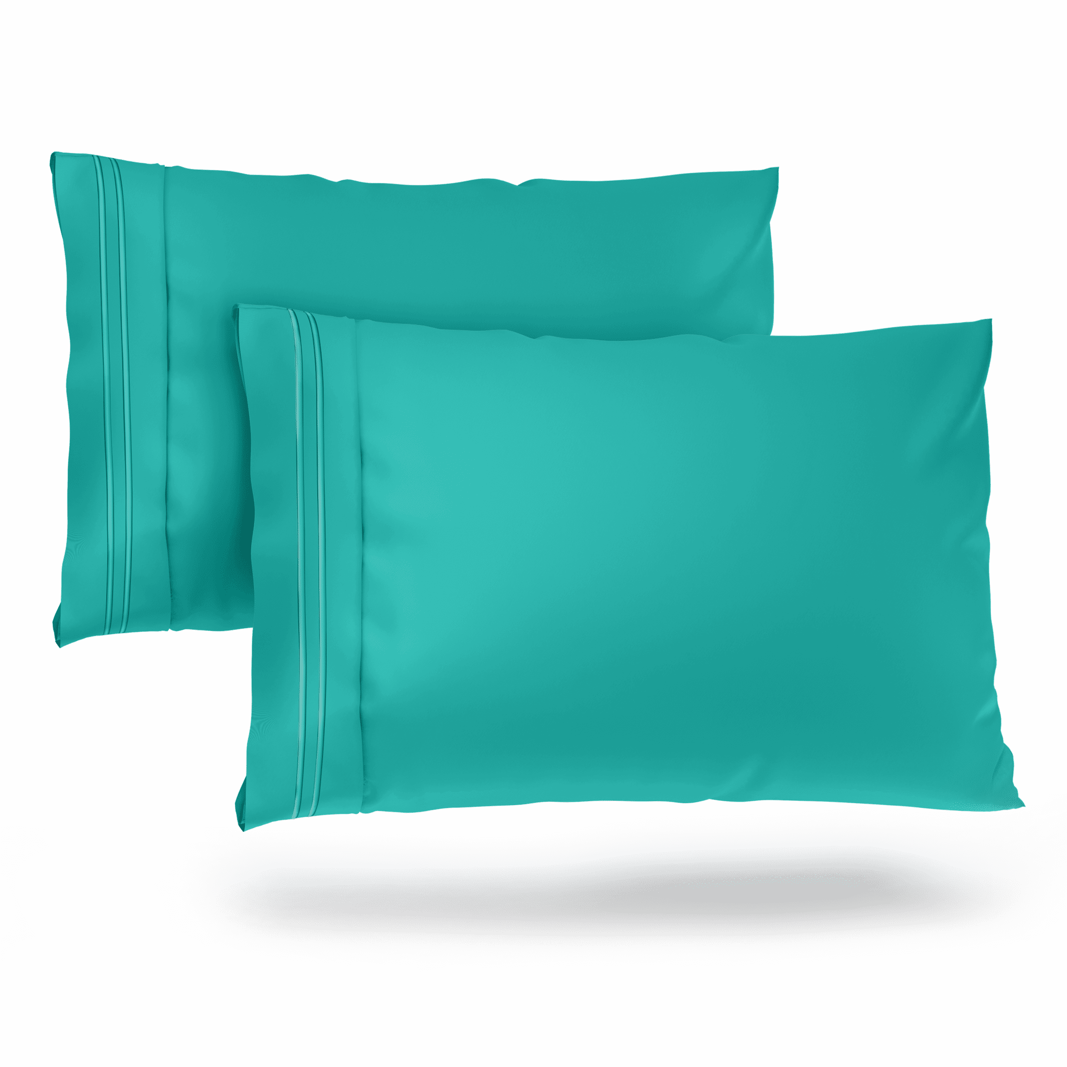 Cosy House Collection Pillowcases Standard Size Turquoise Luxury