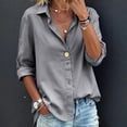 thumbnail image 3 of Bixock Women Button Down Shirts Long Sleeve Tops V Neck Casual Blouse Going Out Tops Soft Comfortable Work Office Daily Wear Fall/Winter Women Clothes, 3 of 6