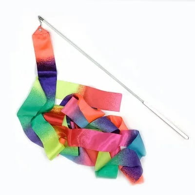 2/4m 4 pcs Gymnastics Colored Ribbons Colorful Gym Ribbons Rhythmic Gymnastics Equipment Dance Ribbon Ballet Streamer Twirling Rod