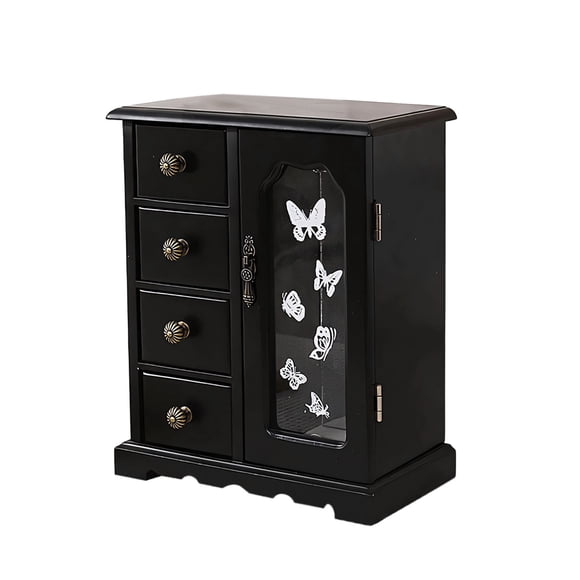 Kbndieu Vintage Boîte à Bijoux Kendal en Bois pour Femmes Cadeau de Collation des Grades Organisateur de Bijoux Solide Cadeaux de Jour Étui à Bijoux en Bois avec Miroir pour Colliers Boucles d'Oreilles Bagues Décoration Maison