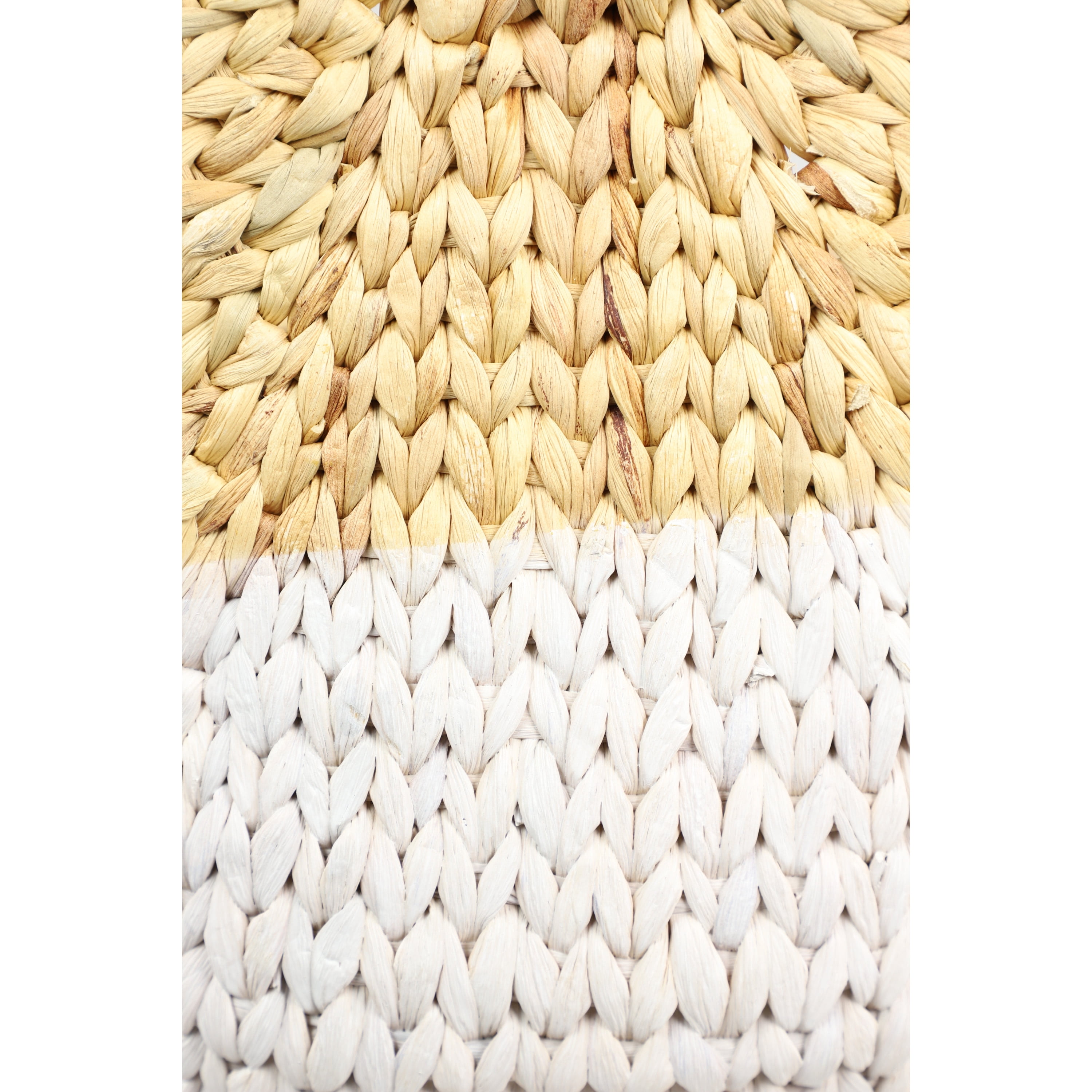 CosmoLiving by Cosmopolitan 17", 15", 13", 12"W Brown Seagrass Handmade Two Toned Storage Basket with Handles, 4-Pieces
