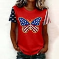 thumbnail image 3 of 250 Anniversary Usa Shirt Summer Tops for Women Graphic Tees Stylish Printed Short Sleeve Round Neck Comfortable Casual Daily Everyday Wear, 3 of 5