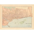 thumbnail image 2 of Wild Apple Portfolio 18x15 White Modern Wood Framed Museum Art Print Titled - Map of Montreal, 2 of 4