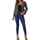 thumbnail image 2 of Chaqueta de mezclilla de manga larga con solapa y botones para mujer INSPIRE CHIC con bolsillos S Gris oscuro, 2 of 6