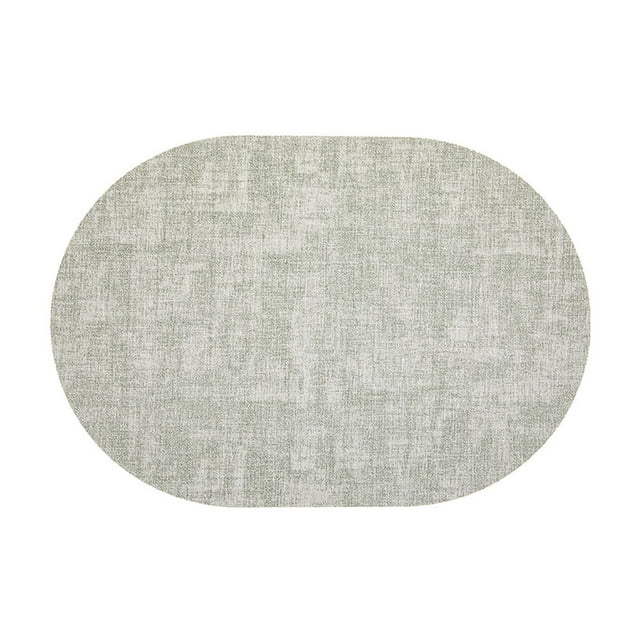 Light Grey Textured Leather Placemat In Light Green Color, 43X30Cm, Heat Resistant And Easy To Clean For Dining Table And Home Decor