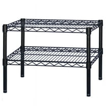 Shelving Inc. 8"d x 18"w x 14"h Black Wire Shelving with 2 Tier Shelves, Weight Capcity 300lbs Per Shelf