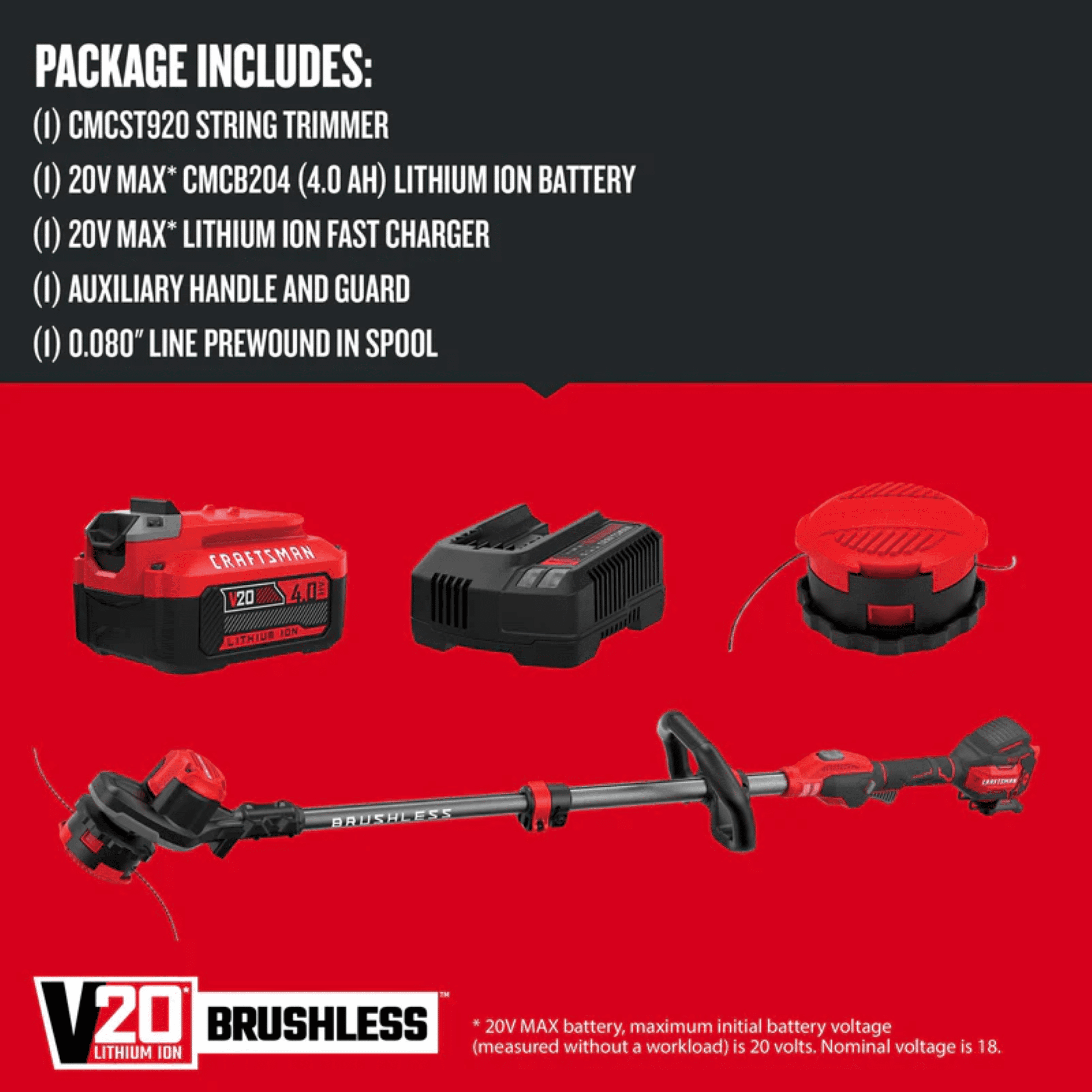 Craftsman CMCST920M1, Weedwacker, 13", Brushless