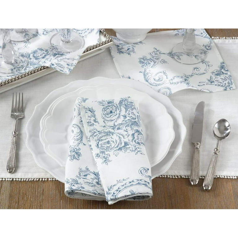 Fennco Styles Holiday Jacquard Warm Thanksgiving Decorative Table Linens Tablecloth 19x19 Napkin, Set of 4