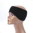 thumbnail image 4 of Calentador de orejas unisex para hombre y mujer, diadema de invierno de forro polar térmico, orejeras de esquí, banda elástica de licra, accesorios para el cabello (negro), 4 of 6