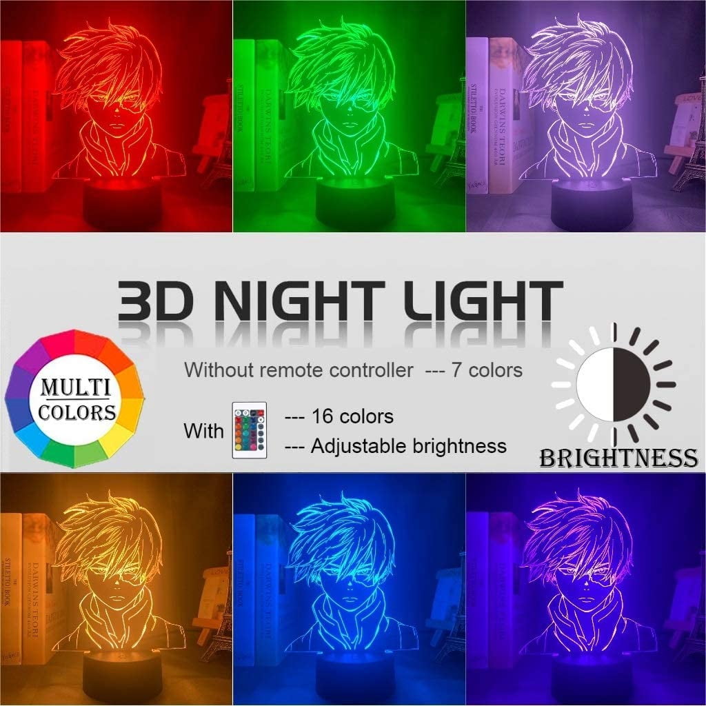 My Hero Academia Shoto Todoroki 3D Led Night Light Lamp 
