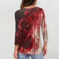 thumbnail image 7 of Womens Halloween Shirts Funny 3/4 Sleeve T Shirts Spooky Halloween Printed Tops Horror Crew Neck Pullover Holiday Three Quarter Length Blouses, 5XL, 7 of 7