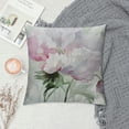 thumbnail image 2 of GOSMITH  Flower Throw Pillow Cushion Cover, Floral Pink Roses Tulips Abstract Garden Leaves with Petals and Buds Detailed Print Image, Decorative Square Accent Pillow Case White, 2 of 5