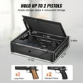thumbnail image 2 of VEVOR Pistols Safe, Biometric Pistol Safe with Three Quick Access Ways of Fingerprints, Passwords and Keys, Handgun Safe for 2 Pistols for Home, Bedside, Nightstand, Car, 2 of 8
