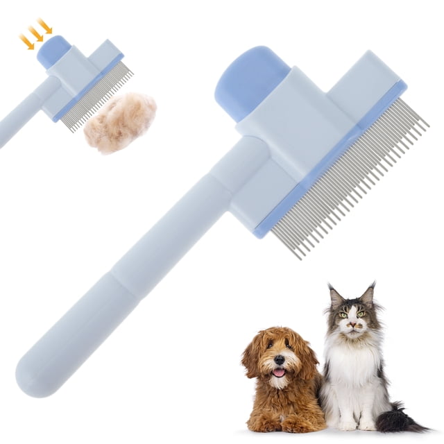 Cepillo para Gatos Unique Bargains, Peine para Eliminación de Pelo de Mascotas con Botón de Liberación
