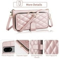 thumbnail image 2 of Furiet Wallet Case for Google Pixel 7A 5G 2023 & Detachable Wrist/Crossbody Shoulder Strap Card Slots Zipper Purse, Luxury PU Leather Card Holder Stand Cell Phone Cover for Pixel7A A7 Women Rose Gold, 2 of 7