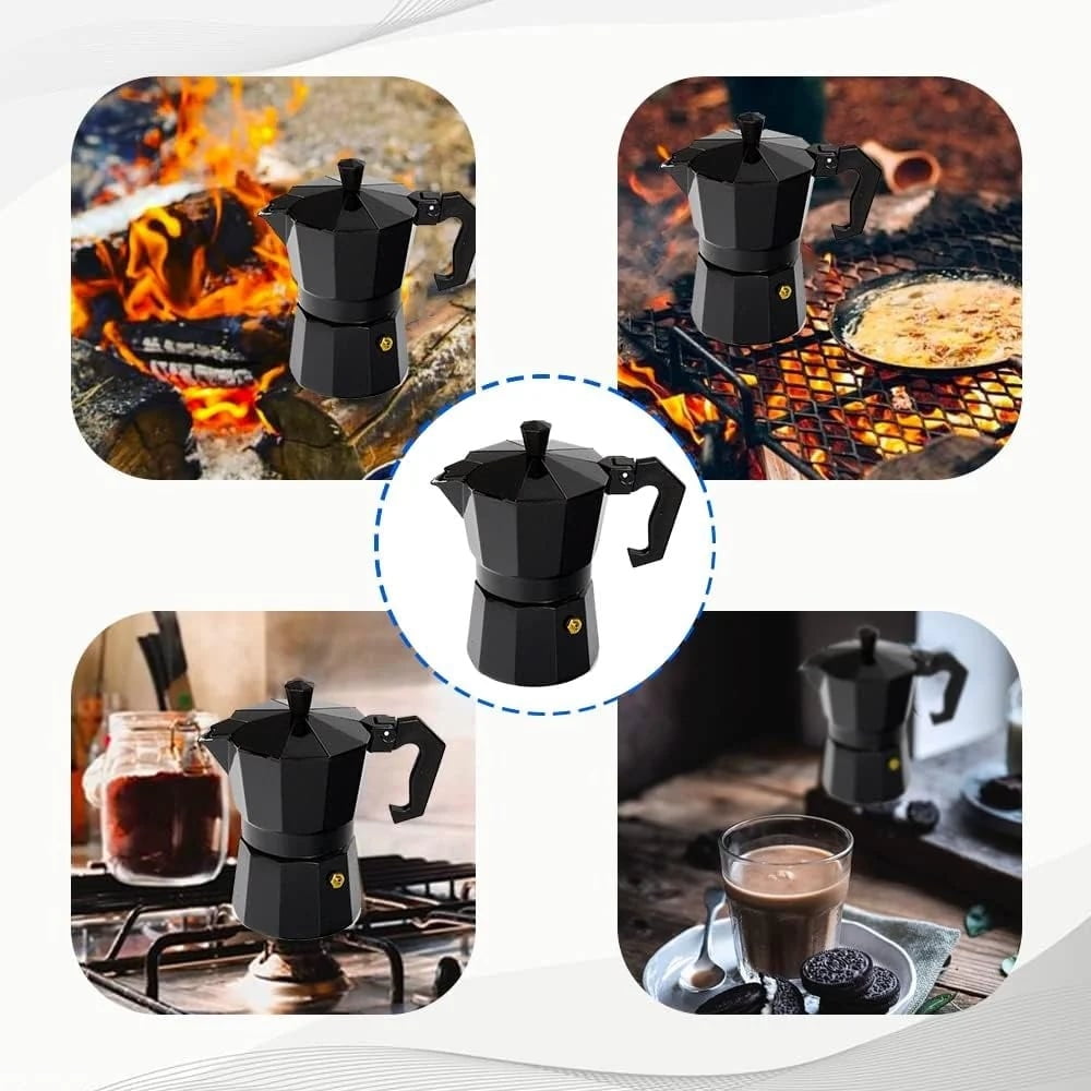 Italian Octagonal Mocha Pot – Elegant Coffee Maker for Traditional Brewing, Perfect for Home or Gifting to Coffee Lovers