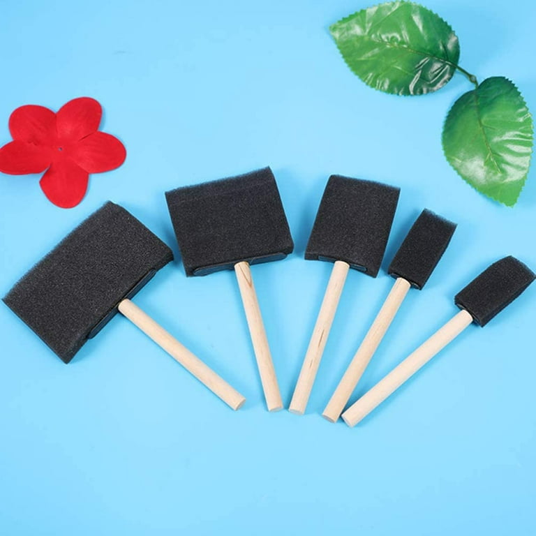 Foam Paint Brushes Sponge Paint Brush,Sponge Paint Brush Set with Plastic  Handle for Acrylics, Oils, Stains & Watercolors - Arts & Craft Supplies DIY