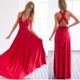 thumbnail image 1 of Sexy mujer Multiway Wrap Convertible Boho Maxi Club vestido rojo vendaje vestido largo fiesta damas de honor Infinity Robe Longue Femme Tan Jianjun  unisex, 1 of 2
