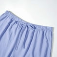 thumbnail image 6 of JJHGVB Cotton Linen Capris for Women Linen Shorts Elastic Waist Shorts Beach Cropped Trousers Pedal Pushers for Women Cotton Linen Pants Baggy Shorts Beach Resort Pants Below the Knee Sky Blue 3XL, 6 of 7