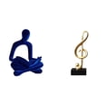 thumbnail image 1 of Escultura abstracta de pensador humano con nota musical, adorno de mesa de resina para oficina, bar, boda, escritorio, regalo de inauguración de, 1 of 8