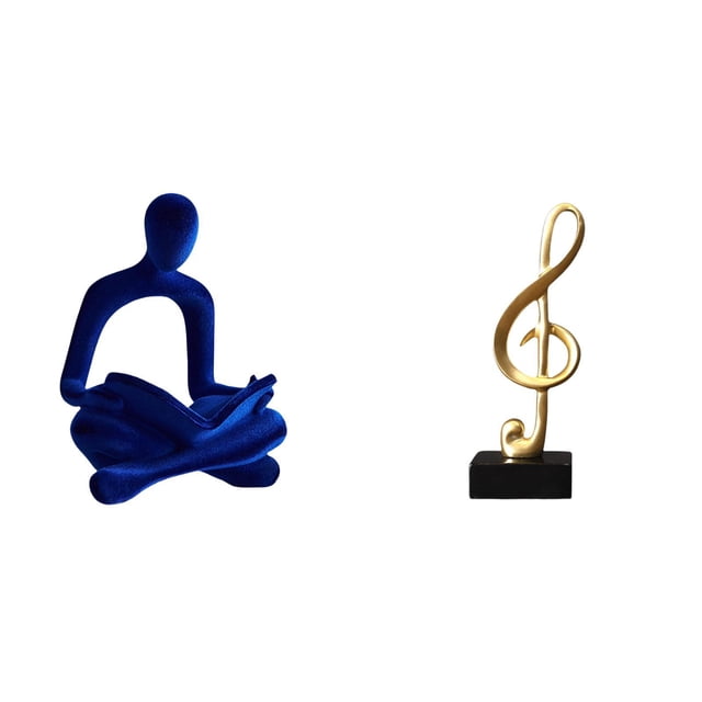 Escultura abstracta de pensador humano con nota musical, adorno de mesa de resina para oficina, bar, boda, escritorio, regalo de inauguración de