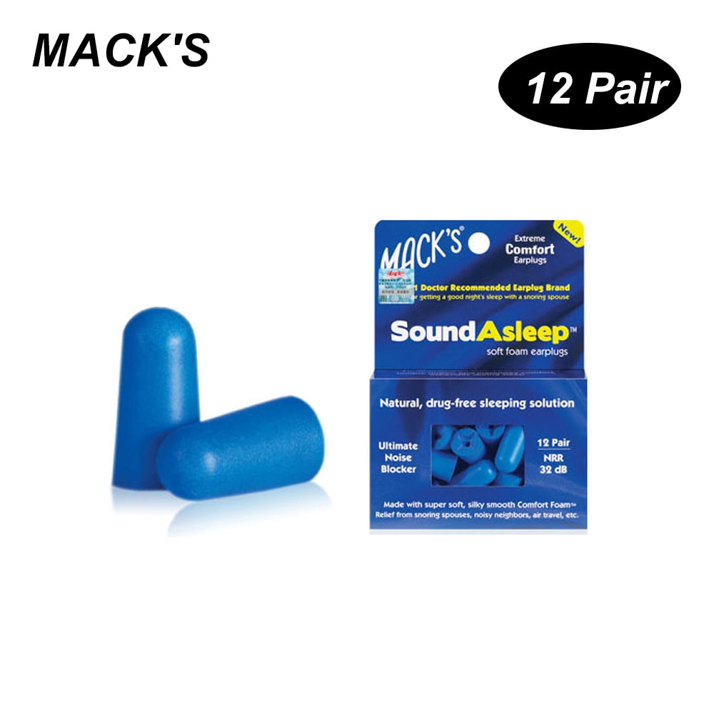 MACK'S 12 Pair noise Foam Earplugs Washable Professional Soundproof
