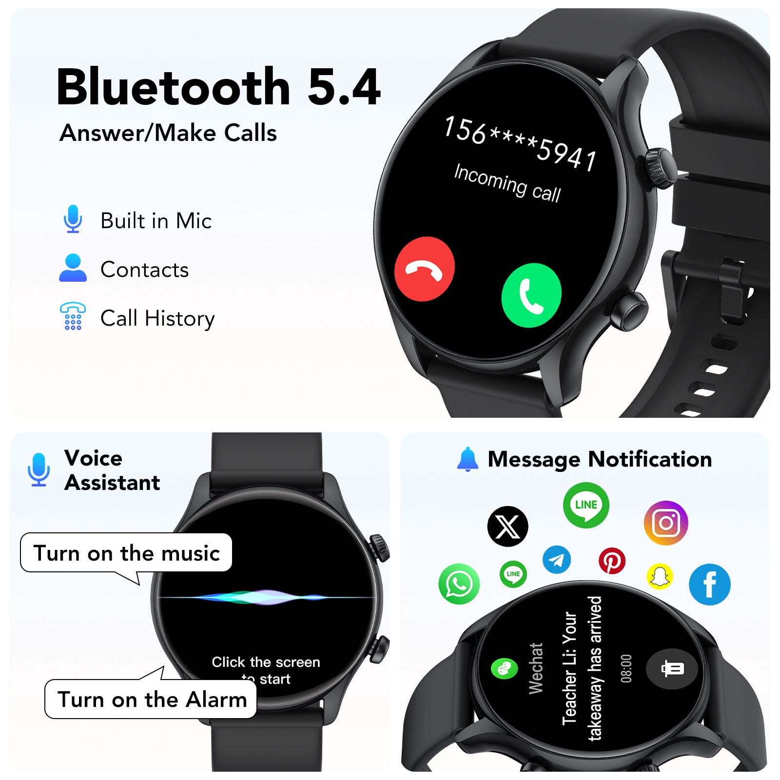 New Men's Smart Watch, 1.39" HD Screen Fitness Tracker with Bluetooth Calling (Answer/Make/Message), Smartwatch Fits for Android and IPhone, 120+ Sports Modes, IP68 Waterproof, for Gift Black