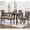 Dark Walnut(Fabric), variant on Leumius 6 Pieces Dining Table Set,Wood Dining Table Set with 4 Upholstered Leather Chairs and a Bench,Kitchen Dining Set for 6,Wooden Dining Furniture Sets for Kitchen, Dining Room,Gray