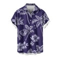 thumbnail image 2 of ZRGHAOYLQ Men's Slim Fit Palm Tree Printed Hawaiian Button-Down Dress Shirt Short Sleeve Lapel Beach Tshirts Plus Size Summer Tropical Vacation Shirts, 2 of 5