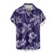 thumbnail image 2 of Blusa y camisa de manga corta con cuello vuelto para hombre, informal, a la moda, con estampado de bolsillo y botones, de poliéster., 2 of 5