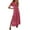 B-Red, variant on Women Dresses Spring And Summer V-Neck Solid Casual Short Sleeved Long Dress