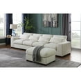 thumbnail image 4 of Devion Furniture 123.24'' Fabric Square Arm Modular Reversible Sectional Sofa & Ottoman-Color:Beige, 4 of 8