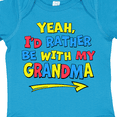 thumbnail image 4 of Inktastic Yeah I'd Rather be with My Grandma in Red Yellow and Blue Boys or Girls Baby Bodysuit, 4 of 5