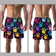 thumbnail image 3 of luoweisi Men's Beach Shorts Quick Dry Swim Trunks with Mesh Lining Dog Paw Prints L, 3 of 5