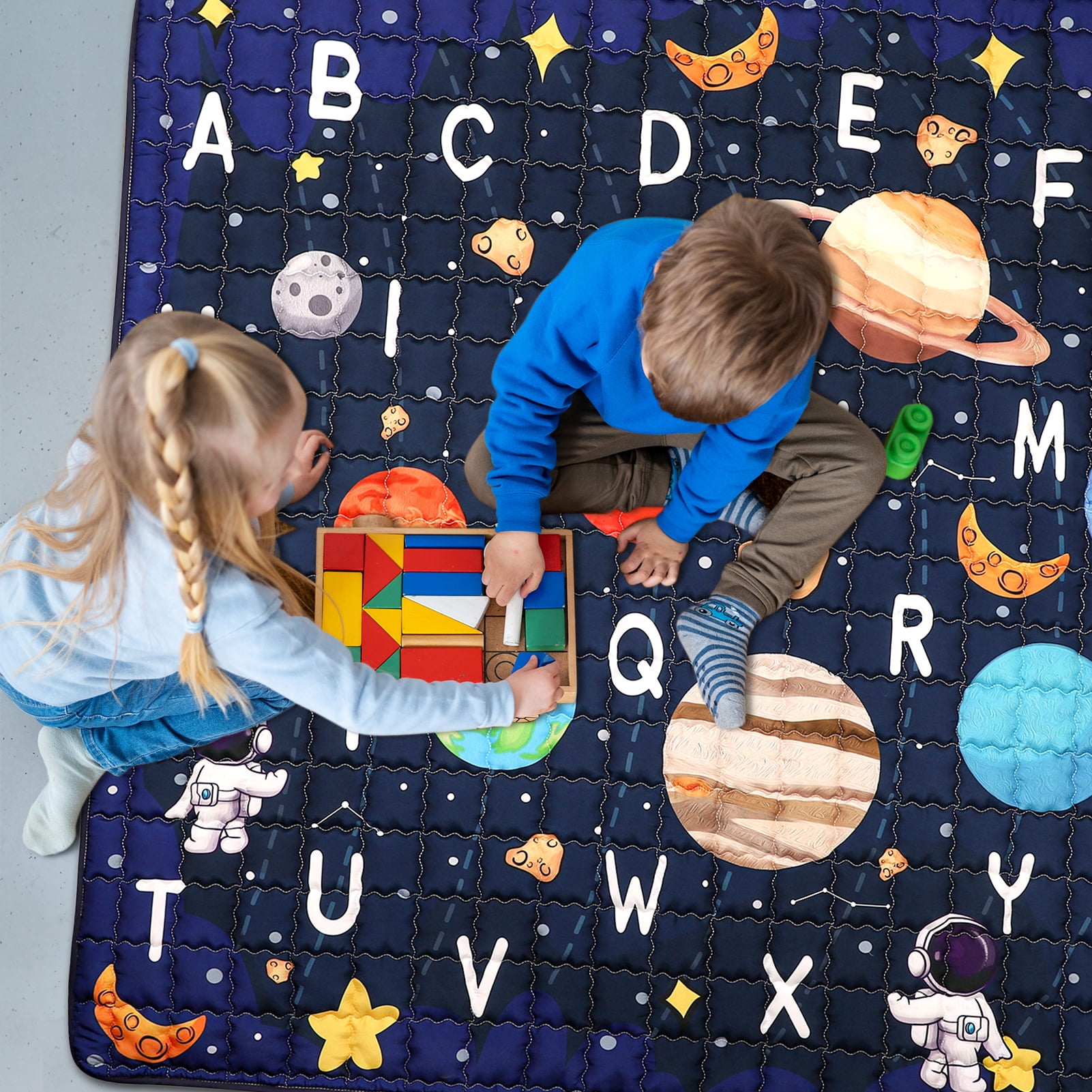 Baby Mat for Floor, Thicken Non-Slip Cushioned Baby Play Mat, 50" X 50" Play Mat for Playpen, Foldable Baby Floor Play Mat for Infants,Babies,Toddlers, Machine Washabl