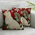 thumbnail image 3 of Merry Christmas Red Throw Pillow Covers Set of Christmas Trees Floral Holly Leaf Xmas Animals Cushion Cover, 3 of 5
