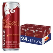 Red Bull Peach Edition Energy Drink, 12 fl oz, 6 Packs of 4 Cans