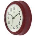 thumbnail image 5 of Infinity Instruments Nostalgic Plastic 9.5" Business/Office Indoor Wall Clock with Silent Movement, Red, 5 of 7