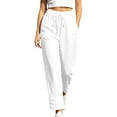 thumbnail image 2 of Utoimkio Drawstring Elastic Waist Casual Pants for Women with Crinkle Fabric and Cuffed Hem, 2 of 6