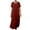 Red, variant on Horkkom Linen Dress Women Summer Short Sleeve Maxi Dress Casual Loose Flowy Pleated Dresses Crew Neck Solid Color Long Dresses L