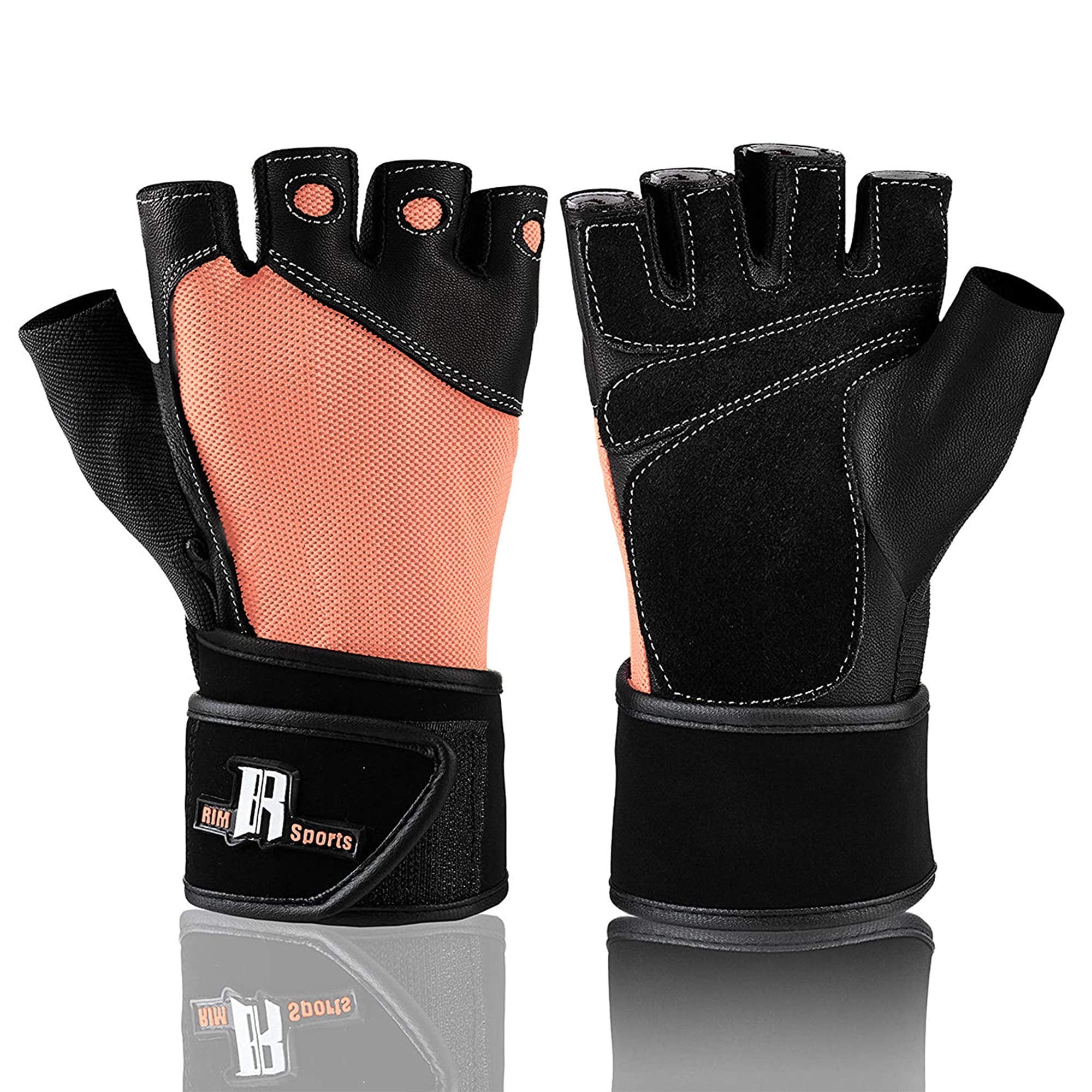 RIMSports Weightlifting Gloves with Wrist Wrap Support for Gym and