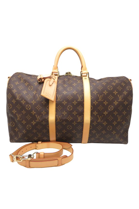 Pre-Owned Louis Vuitton Keepall Bandoulire 50 Women's/Men's Boston Bag M41416 Monogram Brown