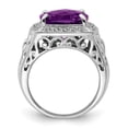 thumbnail image 2 of Auriga 925 Sterling Silver Rhodium-plated Amethyst and Diamond Ring for Women Size- 8, 2 of 6